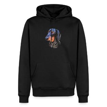 Wiener Dackel-Wursthund - Männer Premium Bio Hoodie - Schwarz - Vorne - Nico (187cm)
