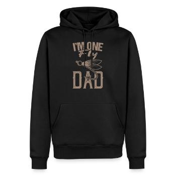 Fliegenfischen Papa Angel Spruch Angler Papa - Männer Premium Bio Hoodie - Schwarz - Vorne - Nico (187cm)