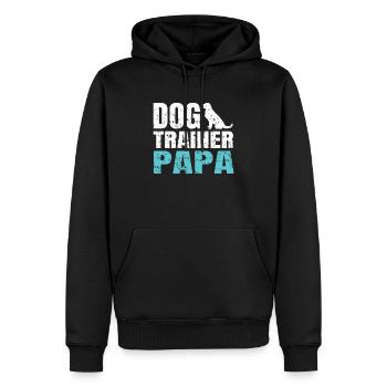 Chien chien école chien entraîneur chien entraînement - Sweat à capuche Premium bio Homme - noir - Devant - Nico (187cm)