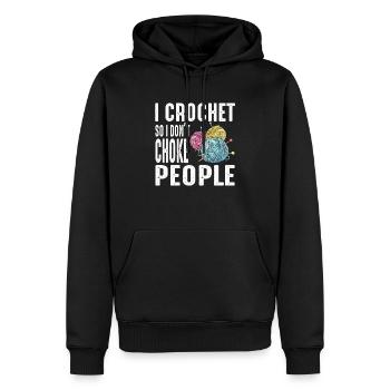 Crochet mamie crochet aiguille fil de couture couture - Sweat à capuche Premium bio Homme - noir - Devant - Nico (187cm)