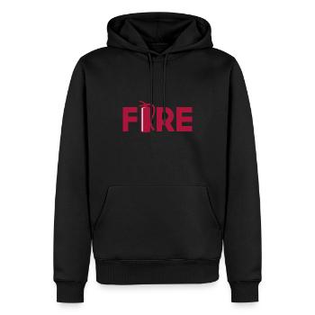 Extincteurs pompiers drôles Papa - Sweat à capuche Premium bio Homme - noir - Devant - Nico (187cm)