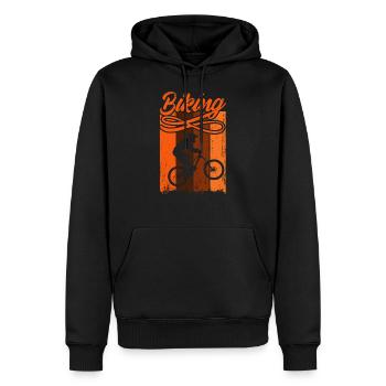 MOUNTAIN BIKE DOWNHILL VTT - Sweat à capuche Premium bio Homme - noir - Devant - Nico (187cm)