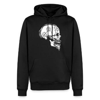 Lustig Vikinger Schädel Tattoo Bart Skandinavien - Männer Premium Bio Hoodie - Schwarz - Vorne - Nico (187cm)