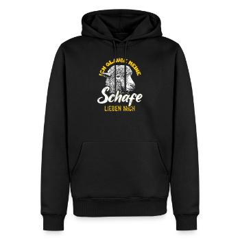 Hausschaf Merinoschaf Schafbock - Männer Premium Bio Hoodie - Schwarz - Vorne - Nico (187cm)