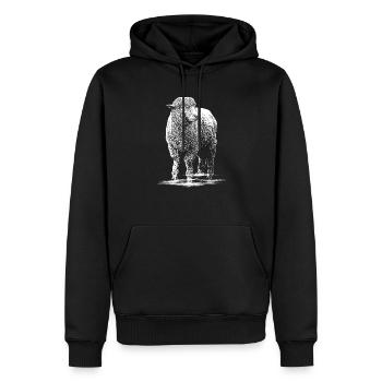 Schaf Illustration Schafbock - Männer Premium Bio Hoodie - Schwarz - Vorne - Nico (187cm)