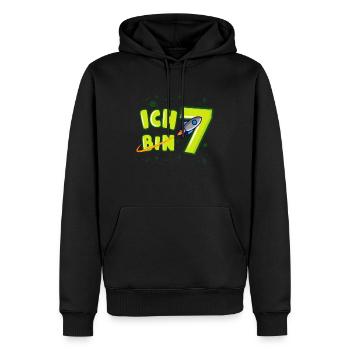 ICH BIN 7 Weltraum Kindergeburtstag 7 Jahre - Männer Premium Bio Hoodie - Schwarz - Vorne - Nico (187cm)