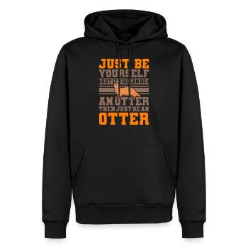 SEI EIN OTTER Otter Merch Süßer Otter Kinder - Männer Premium Bio Hoodie - Schwarz - Vorne - Nico (187cm)