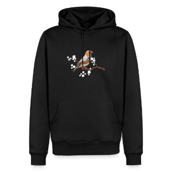 Zebrafink Zebrafinken Prachtfinken Vogelliebhaber - Männer Premium Bio Hoodie - Schwarz - Vorne - Nico (187cm)