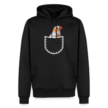 Zebrafink Zebrafinken Prachtfinken Vogelliebhaber - Männer Premium Bio Hoodie - Schwarz - Vorne - Nico (187cm)