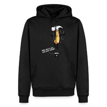 Pourquoi don’t You Use Your Head ? Design pour - Sweat à capuche Premium bio Homme - noir - Devant - Nico (187cm)