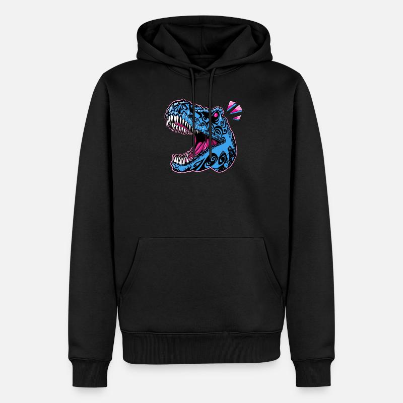 T rex Maori Pop - Sweat à capuche Premium bio Homme - noir