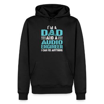 Ingénieur du son Ingénieur son Ingénieur musique DJ - Sweat à capuche Premium bio Homme - noir - Devant - Nico (187cm)