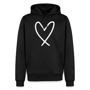 Émoji de coeur esquisse - Sweat à capuche Premium bio Homme - noir - Devant - Nico (187cm)