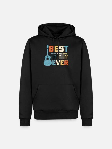 Best Dad Ever Guitar Music Notes Chords Father Day - Männer Premium Bio Hoodie - Schwarz