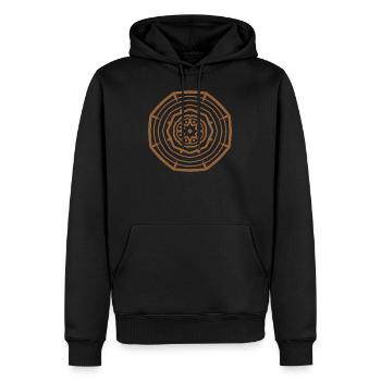 MANDALA - Sweat à capuche Premium bio Homme - noir - Devant - Nico (187cm)