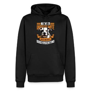 Dogo Argentino cadeau hommes - Sweat à capuche Premium bio Homme - noir - Devant - Nico (187cm)