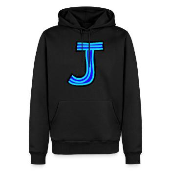 Doodle J - Men’s Premium Organic Hoodie - black - Front - Nico (187cm)