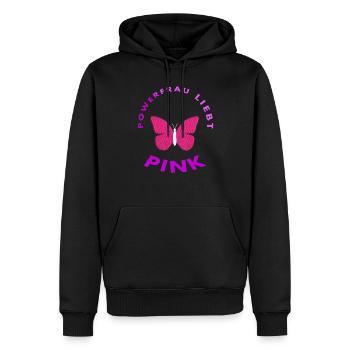 Pink Farbe Powerfrau liebt Pink Spruch Geschenk - Männer Premium Bio Hoodie - Schwarz - Vorne - Nico (187cm)