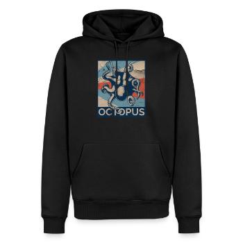 Pieuvres - Sweat à capuche Premium bio Homme - noir - Devant - Nico (187cm)