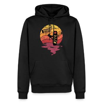 Kite Kitesrufer Retro Sunset - Men’s Premium Organic Hoodie - black - Front - Nico (187cm)