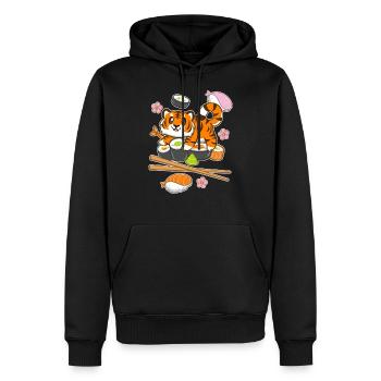 Sushi Tiger - Sweat à capuche Premium bio Homme - noir - Devant - Nico (187cm)