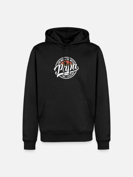 Papa Man Myth Legend - Men’s Premium Organic Hoodie - black