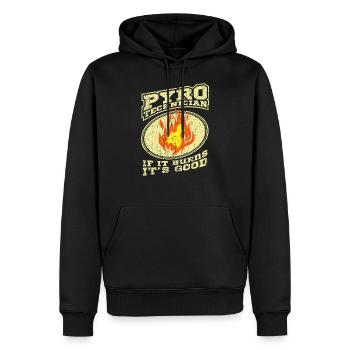 PYROTECHNICIENS Pyro-techniciens Feux d’artifice - Sweat à capuche Premium bio Homme - noir - Devant - Nico (187cm)