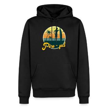 idée cadeau Papa pere fect surf - Sweat à capuche Premium bio Homme - noir - Devant - Nico (187cm)