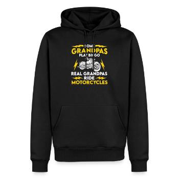 Motorrad Opa Geschenk - Männer Premium Bio Hoodie - Schwarz - Vorne - Nico (187cm)