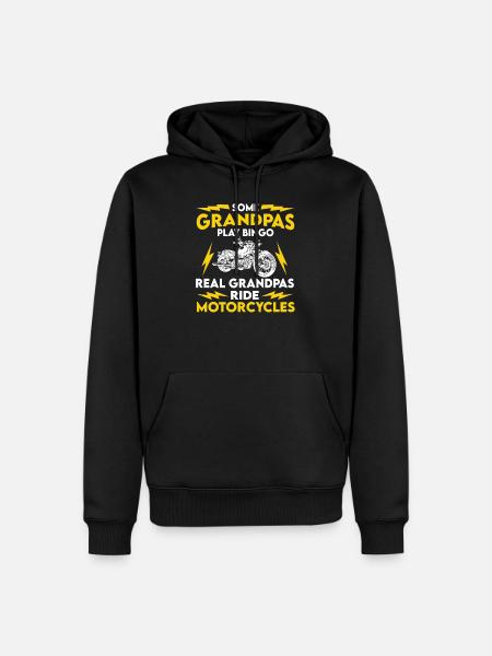 Motorrad Opa Geschenk - Männer Premium Bio Hoodie - Schwarz
