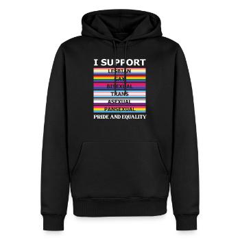 Rainbow Kleidung Regenbogen Mann Pride outfit - Männer Premium Bio Hoodie - Schwarz - Vorne - Nico (187cm)