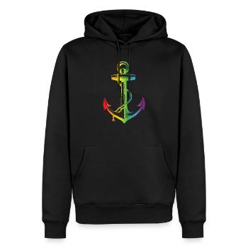 Rainbow Regenbogen Pride Homosexual Kleidung Mann - Männer Premium Bio Hoodie - Schwarz - Vorne - Nico (187cm)