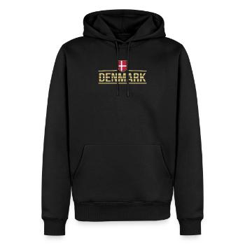 Dänemark Fußball Dänische Flagge Skandinavisch - Männer Premium Bio Hoodie - Schwarz - Vorne - Nico (187cm)
