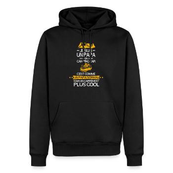 Je suis un papa en camping * fête des papas * - Sweat à capuche Premium bio Homme - noir - Devant - Nico (187cm)