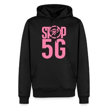 Stoppt 5G Gegner Netzwerk Strahlung Mobilfunk - Männer Premium Bio Hoodie - Schwarz - Vorne - Nico (187cm)