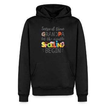 Second Time Grandpa Let The Spoiling Begin - Men’s Premium Organic Hoodie - black - Front - Nico (187cm)