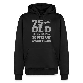 75 ANS VIEUX 75 anniversaire Grand-père Drôle - Sweat à capuche Premium bio Homme - noir - Devant - Nico (187cm)