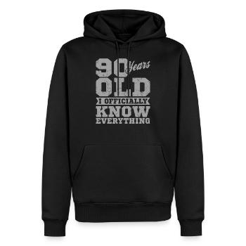 90 JAHRE ALT 90 Geburtstag Opa Lustig - Männer Premium Bio Hoodie - Schwarz - Vorne - Nico (187cm)