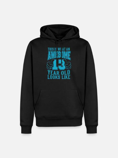 ICH BIN 13 JAHRE 13 Geburtstag Jungen 13 Jahre - Herre Premium økologisk hoodie - sort
