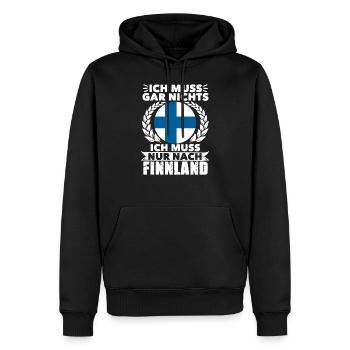 Ich Muss Gar Nichts Ich Muss Nur Nach Finnland - Männer Premium Bio Hoodie - Schwarz - Vorne - Nico (187cm)