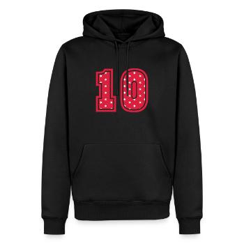 ICH BIN 10 JAHRE 10 Geburtstag Mädchen Retro - Männer Premium Bio Hoodie - Schwarz - Vorne - Nico (187cm)