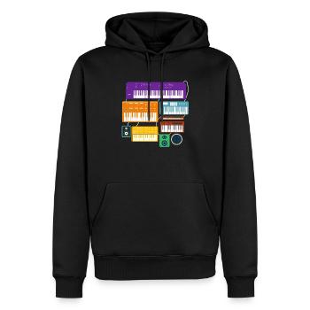 ADSR Modular Techno Festival Nerd Synthesizer - Männer Premium Bio Hoodie - Schwarz - Vorne - Nico (187cm)