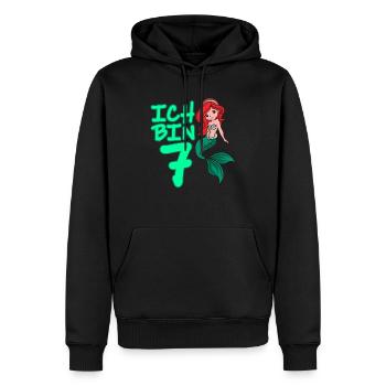 ICH BIN 7 JAHRE 7 Geburtstag Mädchen Meerjungfrau - Männer Premium Bio Hoodie - Schwarz - Vorne - Nico (187cm)