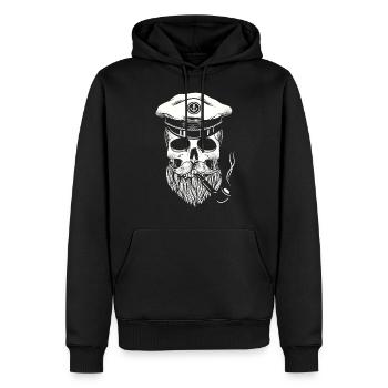 Kapitän Totenkopf Seemann - Männer Premium Bio Hoodie - Schwarz - Vorne - Nico (187cm)
