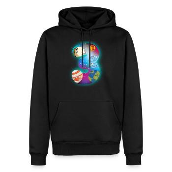 ICH BIN 3 3 Geburtstag Junge 3 Jahre Weltraum - Männer Premium Bio Hoodie - Schwarz - Vorne - Nico (187cm)