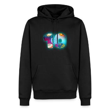 ICH BIN 10 10 Geburtstag Junge 10 Jahre Weltraum - Männer Premium Bio Hoodie - Schwarz - Vorne - Nico (187cm)