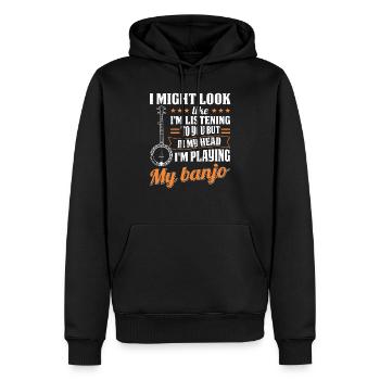 Banjo Spieler Banjospieler Musiker Musik Country - Männer Premium Bio Hoodie - Schwarz - Vorne - Nico (187cm)