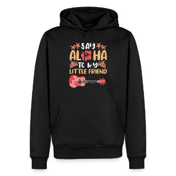 Ukulélé joueur instrument de musique guitare Uke Hawaii - Sweat à capuche Premium bio Homme - noir - Devant - Nico (187cm)