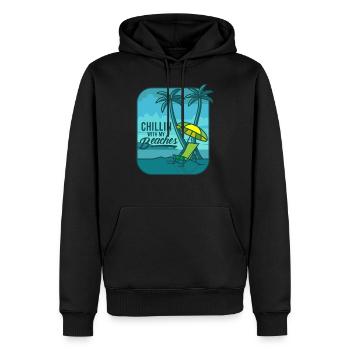 Chillin With My Beaches Fernweh Strandurlaub - Männer Premium Bio Hoodie - Schwarz - Vorne - Nico (187cm)