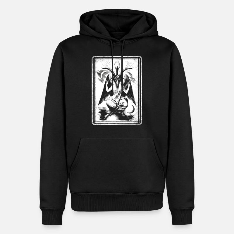 Flèche blanche de Baphomet - Sweat à capuche Premium bio Homme - noir